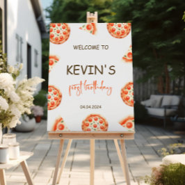 Póster Bienvenido a Pizza Fiesta Signo de bienvenida Pizz