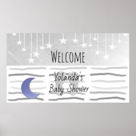 Póster Bienvenido a Stars and Moon Baby Shower personaliz
