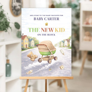 Póster Bienvenido al Baby Shower del Nuevo Chico en el Ba