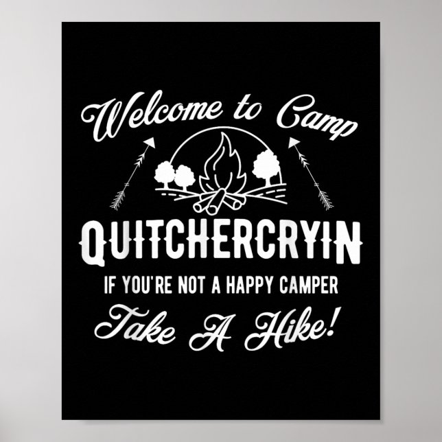 Póster Bienvenido al campamento, vida de camping, diverti (Frente)