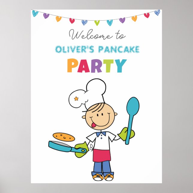 Póster Bienvenido al cartel de la fiesta de panqueques (Frente)