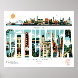 Póster Bienvenido al cartel de viaje vintage de Ottumwa I