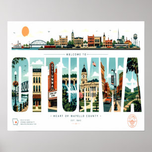 Póster Bienvenido al cartel de viaje vintage de Ottumwa I