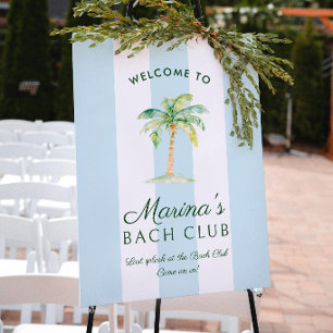 Póster Bienvenido al Club Blue Stripes Palm Beach Bach