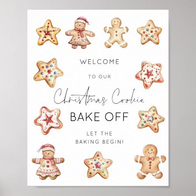 Póster Bienvenido al Concurso de Galletas de Navidad (Frente)