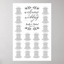 Póster Bienvenido Al Cuadro De Asientos Del Boda