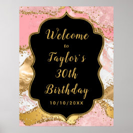 Póster Bienvenido al cumpleaños de las secuelas doradas y