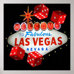 Póster Bienvenido al gráfico de vector de Las Vegas + Dic