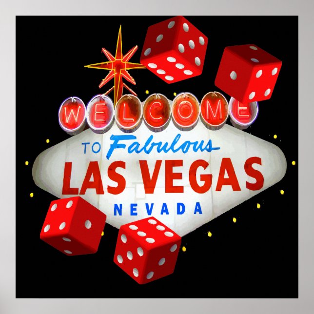 Póster Bienvenido al gráfico de vector de Las Vegas + Dic (Frente)