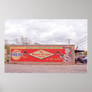 Póster Bienvenido al letrero histórico Ben Wheeler 24x10