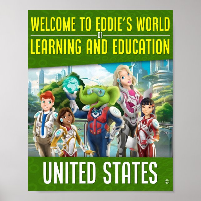 Póster Bienvenido al mundo del aprendizaje y la educación (Frente)