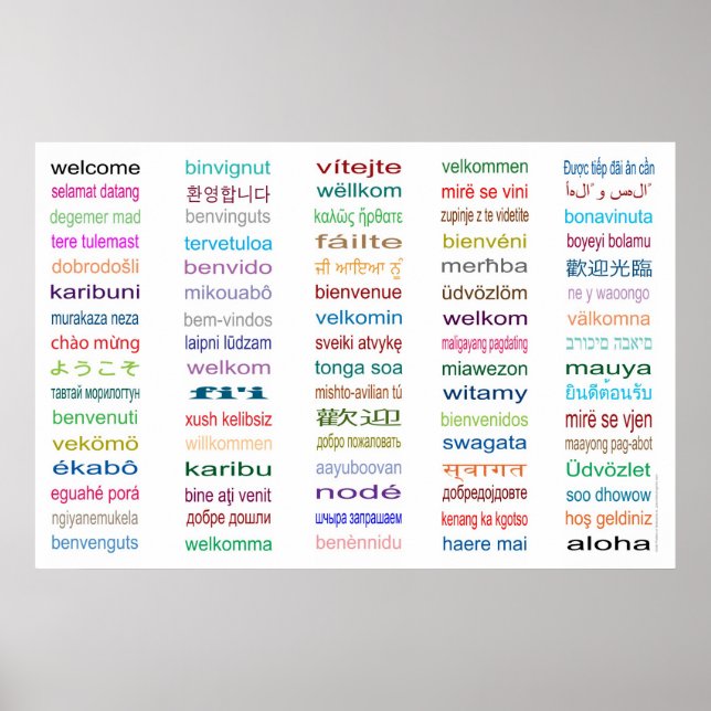 Póster Bienvenido al Poster 80 Languages (Frente)