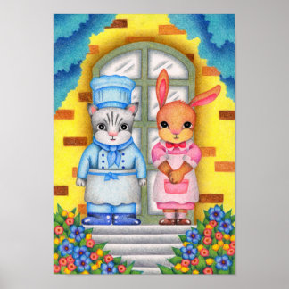 Póster Bienvenido al restaurante.