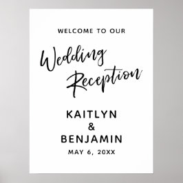 Póster Bienvenido al Rótulo de recepción de nuestra boda
