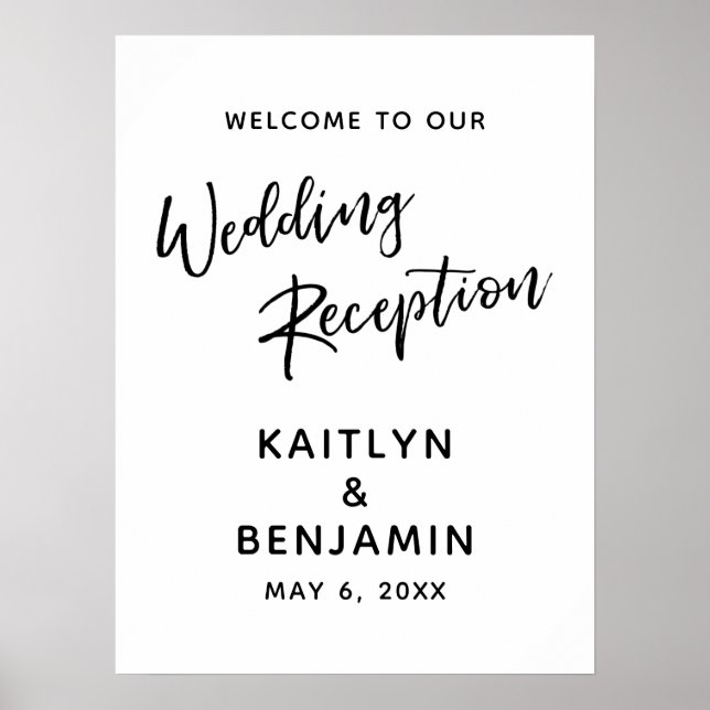 Póster Bienvenido al Rótulo de recepción de nuestra boda (Frente)