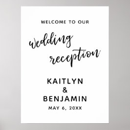 Póster Bienvenido al Rótulo de recepción de nuestra boda