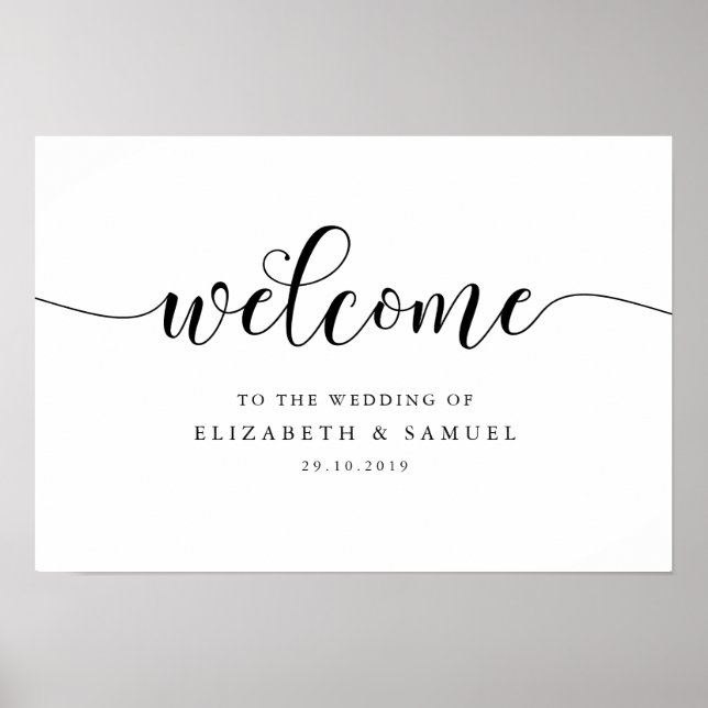 Póster Bienvenido al signo del boda (Frente)