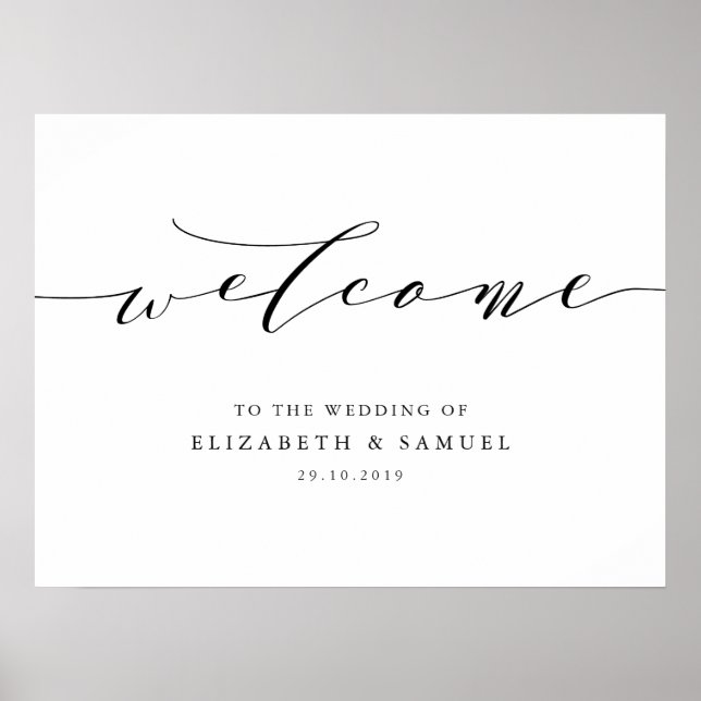 Póster Bienvenido al signo del boda (Frente)