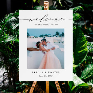 Póster Bienvenido Boda de fotografía elegante y simple ca