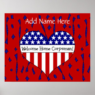 Póster ¡Bienvenido Corpsman! (Nombre del Personalizable)