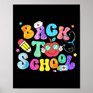 Póster Bienvenido de nuevo a la enfermera escolar primer