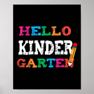 Póster Bienvenido De Nuevo A La Escuela Cute Hello Kinder
