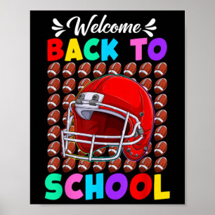 Póster Bienvenido de nuevo al fútbol escolar primer día d