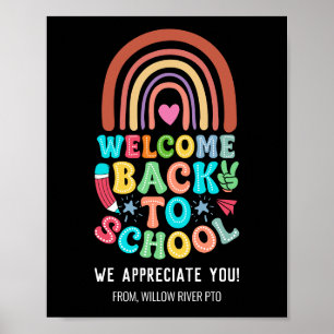 Póster Bienvenido de vuelta a la escuela - Aula brillante