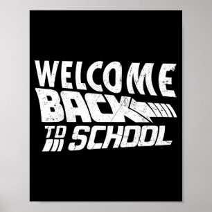 Póster Bienvenido de vuelta a la escuela, primer día de c