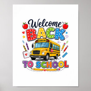 Póster Bienvenido de vuelta al autobús escolar Camisetas 