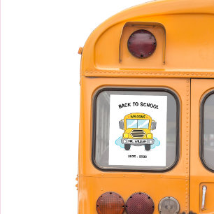 Póster Bienvenido de vuelta al conductor del autobús esco