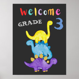 Póster Bienvenido de vuelta al tercer grado escolar