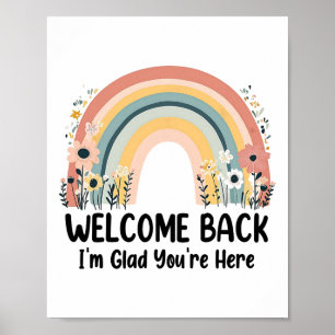 Póster Bienvenido de vuelta Me alegra que estés aquí Prof