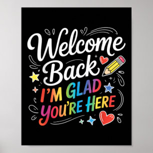 Póster Bienvenido de vuelta Me alegra que estés aquí Té d