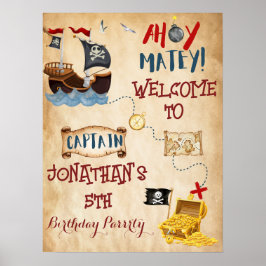Póster Bienvenido Fiesta de Piratas