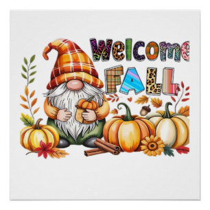 Póster Bienvenido Gnomos de Otoño Camiseta Clásica.png