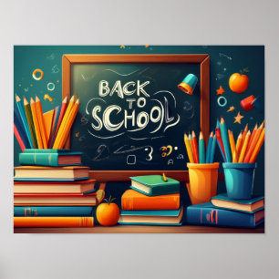 Póster Bienvenido Maestro de Regreso a la Escuela Pizarra