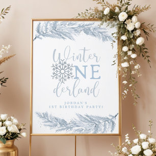 Póster Bienvenido Niño Winter Onederland, Copo de Nieve A