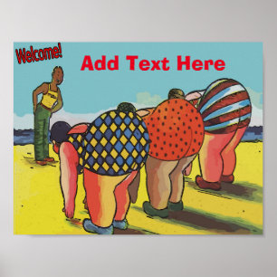 Póster Bienvenido Personalizado de playa añadir texto