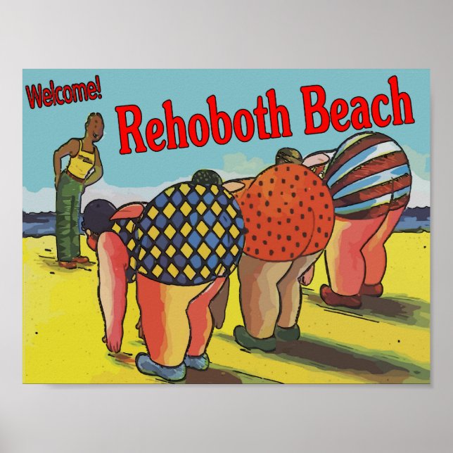 Póster Bienvenido Personalizado de Rehoboth Beach (Frente)