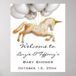 Póster Bienvenido Poster Baby Shower Rosa Gold