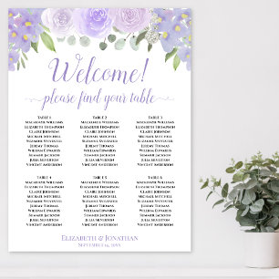 Póster ¡Bienvenidos! 6 Mesa Rosas Lavanda Gráfico de Asie