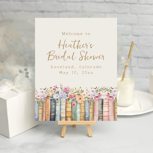 Póster Bienvenidos a A New Chapter Books (A New Chapter Wildflower Books Welcome Poster by Painted Paperie
)