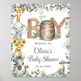 Póster Bienvenidos a Baby Shower a Animales de la Selva V