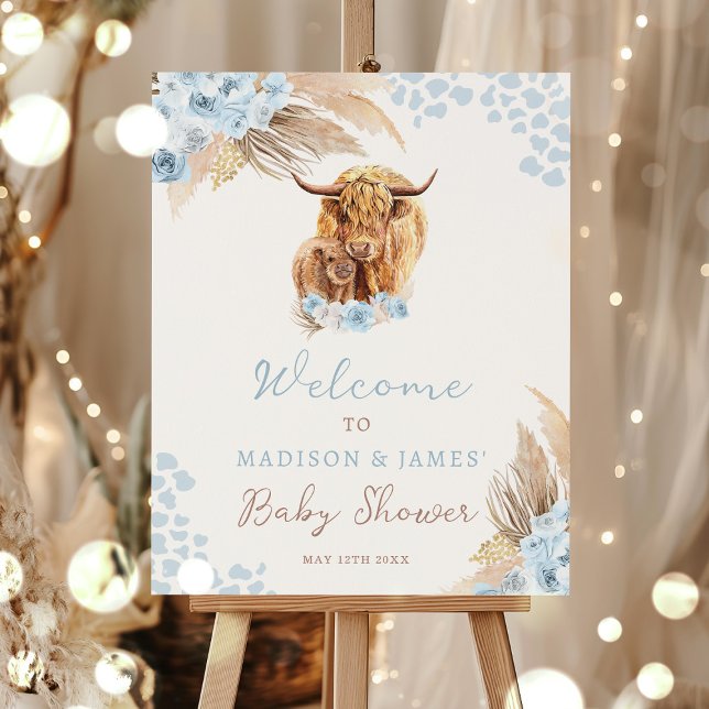 Póster Bienvenidos a Baby Shower a Boho Holy Cow Pampas (Subido por el creador)
