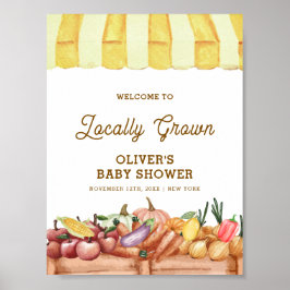Póster Bienvenidos a Baby Shower a Boho Watercolor Veggie