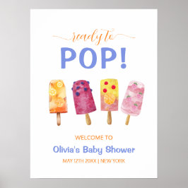 Póster Bienvenidos a Baby Shower a Cuit Fruit Cream Popci