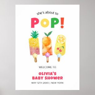 Póster Bienvenidos a Baby Shower a la crema de hielo trop