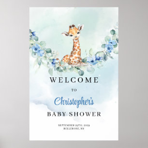 Póster Bienvenidos a Baby Shower a la moda acuarela bebé 