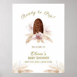 Póster Bienvenidos a Baby Shower a la versión moderna del